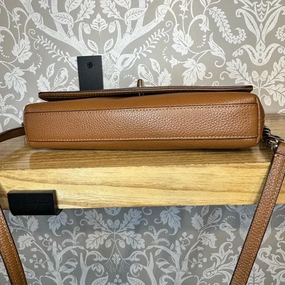 Coach Crosstown Crossbody in Brown Pebbled Leather 53083 EUC Silver Hardware - Picture 10 of 14